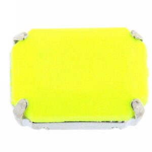 castone quadrato di millimetri 18 x 13 galvanizzato nikel e strass verniciata giallo fluorescente
