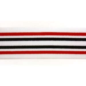 elastico 9 righe, 40 mm, colori: bianco, rosso, nero.